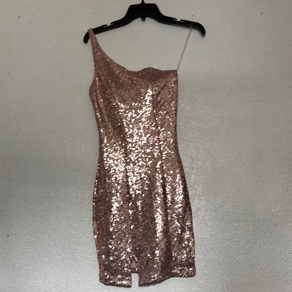 Sequin One-Shoulder Dress